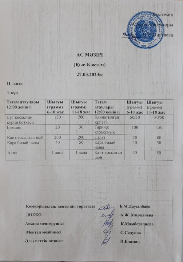 Мектептік тамақтандыру